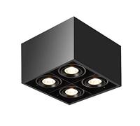 ZBZFGE Chandeliers, Square Spot Lighting Fixtures,4xGU10 Ceiling Spotlight,Flexibly Adjustable Light Head,Wall Lamps [Energy Level A+] Outdoor Lights (Color : Black)