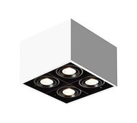 ZBZFGE Chandeliers, Square Spot Lighting Fixtures,4xGU10 Ceiling Spotlight,Flexibly Adjustable Light Head,Wall Lamps [Energy Level A+] Outdoor Lights (Color : White)