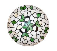 ZBZFGE Chandeliers -Style CeilLights Flush Mount, Dimmable 30cm/40cm/50cm Stained Glass Round CeilLamp for LivRoom Bedroom Kitchen Hallway Bathroom (P 50cm)