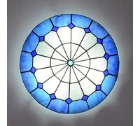 ZBZFGE Chandeliers -Style CeilLights Flush Mount, Dimmable 30cm/40cm/50cm Stained Glass Round CeilLamp for LivRoom Bedroom Kitchen Hallway Bathroom (U 50cm)