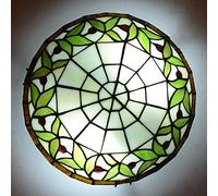 ZBZFGE Chandeliers -Style CeilLights Flush Mount, Dimmable 30cm/40cm/50cm Stained Glass Round CeilLamp for LivRoom Bedroom Kitchen Hallway Bathroom (E 30cm)