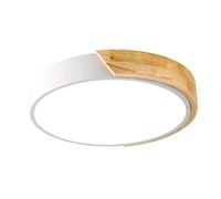 ZBZFGE Chandeliers, Ultra-Thin Round Led Flush Mount Ceiling Lights Lamp Fixtures, Round Iron Wooden Ceiling Lamp, White Light 6000K, Acrylic Lamp Shade, Bedroom Ceiling Light Fixture(White,40cm)