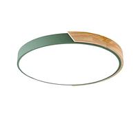 ZBZFGE Chandeliers, Ultra-Thin Round Led Flush Mount Ceiling Lights Lamp Fixtures, Round Iron Wooden Ceiling Lamp, White Light 6000K, Acrylic Lamp Shade, Bedroom Ceiling Light Fixture(Green,40cm)