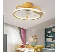 ZBZFGE Children's Room Ceiling Fan Lamp with Light Remote Control to Adjust The 3-Speed Color Temperature Fan Chandelier,Hanging Light(Gold)