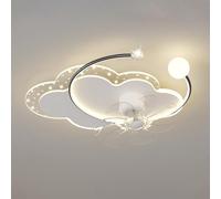 ZBZFGE Children's Room Light Fans with Cartoon Chandelier Lamp in Cloud-Sdimmable Flush Mount Ceiling Lights for Bedroom Living Room/K