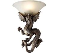 ZBZFGE Classic Rustic Lighting European Style Lamp Resin Carving Dragon Lights with Glass Lampshade Retro Wall Washing Light,Chandelier
