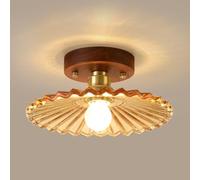 ZBZFGE Clear Glass Hallway Light Nordic Creativity Walnut Kitchen Ceiling Mount Lamp Retro Style Bedroom Chandelier for Bathroom Porch Aisle Stairs Balcony Entrance Hall/a