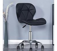 ZBZFGE Computer Chair, Stool, Pulley Chassis, Leather Seat, High-Density Sponge Lining, Adjustable Sitting Height (40~55cm), Suitable for Bar, Study, Restaurant (Black)