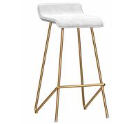 ZBZFGE Counter Barstools, 330 LBS Velvet Stool Kitchen Island, Upholstered Pub Stools with Footrest, Dining Chairs for Bar, 26/30in (White-1ps,65cm/26in)