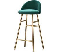 ZBZFGE Counter Height 26/30" Bar Stools with Back and Footrest Velvet Upholstered Barstools Bar Chairs Island Kitchen Stools Support 330LBS (Green-1PS,75CM)
