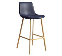 ZBZFGE Counter Height Stool with Back, PU Leather Tall Barstools for Kitchen Bar, Dining Room (Blue,65cm/25.6in)