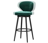 ZBZFGE Counter Height Stools with Back and Degree Swivel Seat Top, Velvet Upholstered Barstool Chairs for Kitchens Island, Rustic Bar, 300lbs (Green-1ps,65cm)