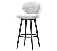 ZBZFGE Counter Height Stools with Back and Degree Swivel Seat Top, Velvet Upholstered Barstool Chairs for Kitchens Island, Rustic Bar, 300lbs (White-1ps,65cm)