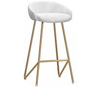 ZBZFGE Counter Height Velvet Backrest Barstools, Mid Century Upholstered Bar Chairs with Metal Legs for Kitchen Island Dining Room (White-1ps,65cm/26in)