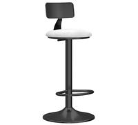 ZBZFGE Counter Stools, Adjustable Height Bar Chairs with Backrest and Footrest for Beauty, Office, Home, Kitchen Rotating High Stool Dining Chair (White,45-60cm(17.7-23.6''))