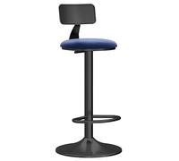 ZBZFGE Counter Stools, Adjustable Height Bar Chairs with Backrest and Footrest for Beauty, Office, Home, Kitchen Rotating High Stool Dining Chair (Blue,65-80cm(25.6-31.5''))