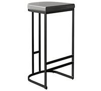 ZBZFGE Counter Stools PU Leather Upholstered Bar 26/30in Kitchen Island Pub Coffee Dinning Stool with Metal Leg and Footrest (Gray 1ps,65cm/26in)