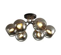 ZBZFGE Cozy Semi-Recessed Chandelier with Transparent Grey Glass Shade - Bedroom Decor