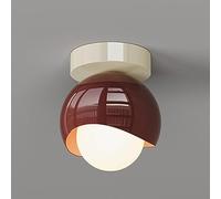 ZBZFGE Cream Iron Glass Lamp 3 Color Dimmable Close to Light Fixtures Decorative Chandelier Hallway Cloakroom Balcony Flush Mount Ceiling Sconces/a