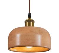 ZBZFGE Creative Bedroom Bedside Solid Wood Light Japanese Style Retro Kitchen Island Hanging Lamp Mid Century Nordic Dining Table Chandelier for Living Room Study Bar Counter/27Cm