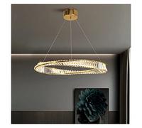 ZBZFGE Crystal Chandelier Lighting for Living Room Bedroom Dining Home Pendant Light Round Ring Gold Ceiling Hanging Lamp,Hanging Light(White,75CM)