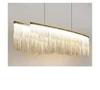 ZBZFGE Crystal Chandeliers Living LED Restaurant Chandelier Villa Clubhouse Lighting Creative Designer Model Room Light Tassel,Hanging Light(L100xw23xh100cm,Cool White)