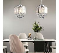 ZBZFGE Crystal Dining Room,Pendant Lighting Kitchen Island Lights Fixtures Ceiling Lamp Hanging Lamps Chandelier for Bedroom Living Room Bar E26X2,Hanging Light