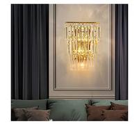 ZBZFGE Crystal Hotel Light Luxury Aisle Creative Nordic Corridor Entrance Bedroom Bedside Wall Lamp (Warm White Dia30cm H43cm)