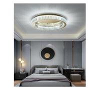 ZBZFGE Crystal Led Light Circle Lamp Ceiling Chandelier Living Room Bedroom Study Decorative Indoor Lighting,Lighting,Hanging Light(Silver,80cm)