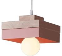 ZBZFGE Decor Adjustable Imitation Wood Grain Iron Metal Pendant - Double Line Chandelier Droplight Ceiling Lamp Hanging Suspension Light Compatible with Home Bar Lighting D,