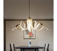 ZBZFGE Dimmable LED Ceiling Chandelier Metal Artistic Pendant Light Fixture with Remote for Living Room, White Finish Made in China