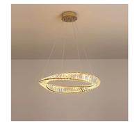 ZBZFGE Dimmable LED Crystal Chandelier Pendant Lights Tier Lucky Ring in Silver and Gold Finish (60)