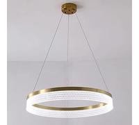 ZBZFGE Dimmable Pendant Light, Gold Metal Ring Suspension Lamp, Acrylic Bedroom Hanging Lights, Aluminum Dining Room Decorative s,Wide Appli,60CM