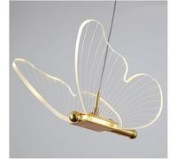ZBZFGE Dimmable Small Butterfly Chandelier Ceiling - Gold Light with Blue Pink Acrylic Pendant Lamp,for Various Rooms