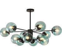 ZBZFGE DNA Chandelier Magic Bean Molecular Light Mid-Century Glass Globes Sputnik Pendant Lamp for Kitchen Island Living Bedroom Dining Room, Base, 8 Lights,Hanging Light(Blue,12-Lights)