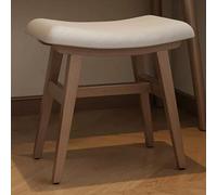 ZBZFGE Elegante Taburete de Maquillaje para Mujer con Respaldo, Silla de Tocador Tapizada, Cómodo Cojín Tipo Silla de Montar, Patas de Madera en Acabado Gris, Tocador y Rutina de