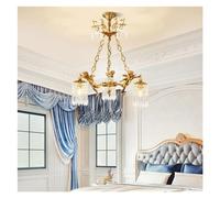ZBZFGE European Brass Living Room Angel Chandelier French Rococo Style Villa Dining Room Bedroom Copper Crystal Chandelier ，Crystal Chandelier for Living Room