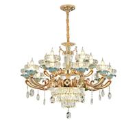 ZBZFGE European Luxury Villa Candle Crystal Living Double Staircase Lamp Dining Room Bedroom,s (One Color 8 Heads D70CM H55CM)