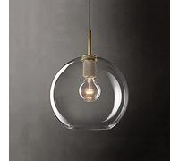 ZBZFGE Farmhouse Kitchen Island Hanging Light Fixture with Clear Glass Mid Century Lighting Vintage Industrial Chandelier for Dining Room Table Bedroom Bar Hallway Restaurant/D/Round