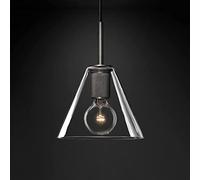 ZBZFGE Farmhouse Kitchen Island Hanging Light Fixture with Clear Glass Mid Century Lighting Vintage Industrial Chandelier for Dining Room Table Bedroom Bar Hallway Restaurant/K/Conical