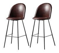ZBZFGE Faux Leather Bar Stools, Counter Height Barstools Kitchen Bar Chairs Upholstered Island Dining Living Room Stools Chair, 26/30in, 330lbs (B-2ps,75cm/30in)