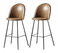 ZBZFGE Faux Leather Bar Stools, Counter Height Barstools Kitchen Bar Chairs Upholstered Island Dining Living Room Stools Chair, 26/30in, 330lbs (A-2ps,75cm/30in)