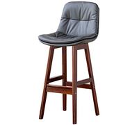 ZBZFGE Faux Leather Height 24/28” Stools with Back and Footrest, Upholstered Bar Chairs for Kitchen Counter (Dark Gray-1ps,61cm/24in)
