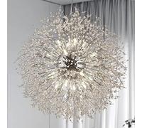 ZBZFGE Fireworks Crystal Chandelier Dandel Ceiling Fixture Living Room Kitchen Island Light Long 36.2" Gold