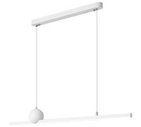 ZBZFGE Fixtures Ceiling Linear Light Nordic Green Long Strip Hanging Lamp Contemporary Dimmable Led Chandelier for Dining Room Kitchen Table Farmhouse/White/100Cm