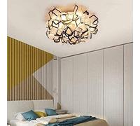 ZBZFGE Flush Mount Ceiling Light, Art Deco Petals Led with Acrylic Shade Indoor Ceiling Light Chandelier for Hotel Living Room Kids Bedroom,Hanging Light(Black)