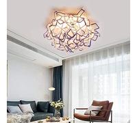 ZBZFGE Flush Mount Ceiling Light, Art Deco Petals Led with Acrylic Shade Indoor Ceiling Light Chandelier for Hotel Living Room Kids Bedroom,Hanging Light(Purple)