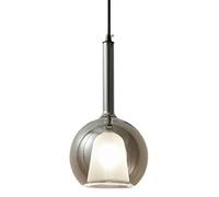 ZBZFGE French Creative Glass and Copper Pendant Light, G9 Screw Head Chandelier, Minimalist Pendant Lamp for Bar, Balcony, and Bedroom