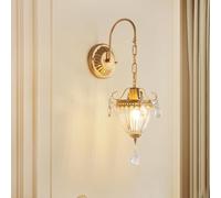 ZBZFGE French Luxury Gold ing Crystal Glass Vanity Light Fixture Adjustable Height Indoor Decorative Wall Mounted Lamp for Living R