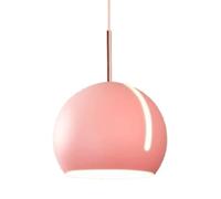 ZBZFGE French Minimalist Colorful Spherical Pendant Light - Personality Iron Art Hanging Lamp - Light Source Chandelier - Decorative Fixtures for Living Room, Cafe, Studio(Pink)